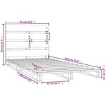 vidaXL Cadre de lit sans matelas 75x190 cm bois de pin massif