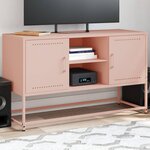 vidaXL Meuble TV rose 100 5x39x60 5 cm acier