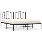 vidaXL Cadre de lit métal sans matelas et tête de lit noir 180x200 cm