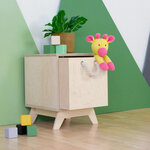 Boîte de rangement bois modèle 3 - poignées corde - Bois vernis - 33 x 33 x 37 cm