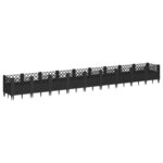 vidaXL Jardinière avec piquets noir 363 5x43 5x43 5 cm PP