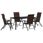 vidaXL Ensemble de Jardin 5 Pièces Marron Rattan PE