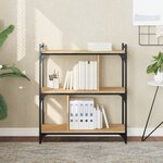 vidaXL Bibliothèque 3 niveaux chêne sonoma 76x32x88 cm
