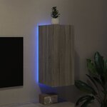 vidaXL Meuble TV mural avec lumières LED sonoma gris 30 5x35x70 cm