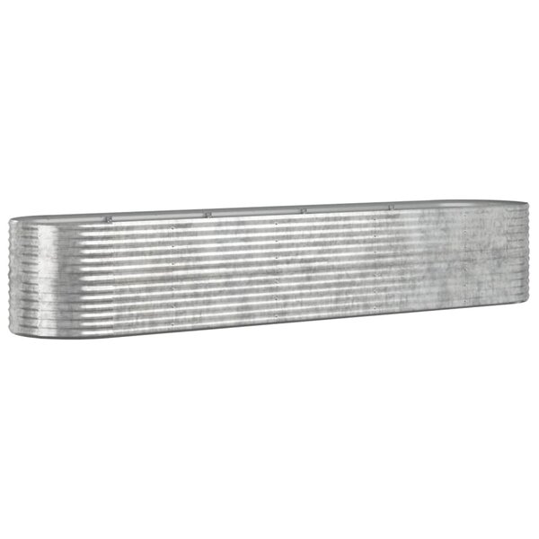 vidaXL Lit surélevé de jardin Acier enduit de poudre Argenté