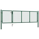 vidaXL Portillon Acier 350x100 cm Vert