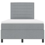vidaXL Lit à ressorts avec matelas et LED Gris clair 120x190 cm Tissu