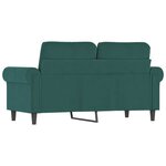 vidaXL Canapé à 2 places Vert foncé 120 cm Velours
