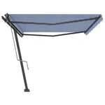 vidaXL Auvent automatique sur pied 500x300 cm Bleu/Blanc