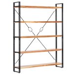 vidaXL Bibliothèque à 5 niveaux 140x30x180 cm Bois d'acacia solide