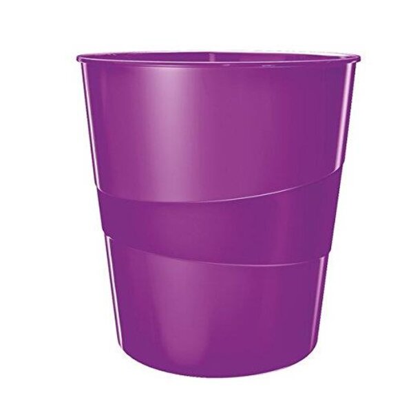 Corbeille à papier Wow capacité 15L polypropylène D29 x H32,4 cm Violet Brillant LEITZ