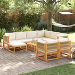 vidaXL Salon de jardin avec coussins 10 Pièces bois d'acacia solide