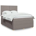 vidaXL Sommier à lattes de lit avec matelas Taupe 160x200 cm Tissu