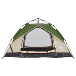 vidaXL Tente de camping à dôme 3 personnes vert libération rapide