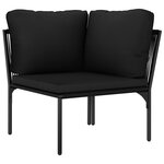 vidaXL Salon de jardin 8 Pièces avec coussins Noir PVC