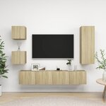 vidaXL Ensemble de meuble TV 5 Pièces Chêne sonoma Bois d'ingénierie