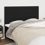 vidaXL Têtes de lit 4 Pièces Noir 90x5x78/88 cm Tissu