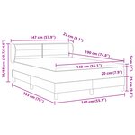 Lit Box Spring avec Matelas - Crème  140x190 cm  Tissu