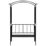 vidaXL Voûte de jardin avec banc Noir 128x50x207 cm Fer