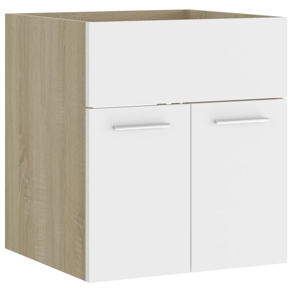 vidaXL Armoire d'évier Blanc et chêne sonoma 41x38 5x46 cm Aggloméré