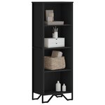 vidaXL Bibliothèque noir 50x31x137 5 cm bois d'ingénierie