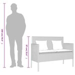 vidaXL Banc de jardin avec coussins noir résine tressée