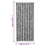 vidaXL Rideau anti-mouches gris et noir 100x230 cm chenille