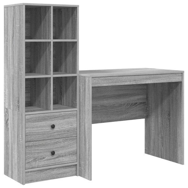 vidaXL Bureau avec rangement en gris sonoma