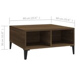 vidaXL Table basse Chêne marron 60x60x30 cm Aggloméré