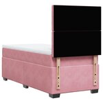 vidaXL Sommier à lattes de lit avec matelas Rose 90x200 cm Velours