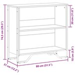 vidaXL Bibliothèque chêne fumé 80x31x74 5 cm bois d'ingénierie