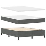 vidaXL Lit à sommier avec matelas & LED gris foncé 160x200 cm en tissu