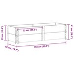 vidaXL Jardinière gris 150x50 cm bois massif de pin
