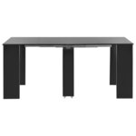 vidaXL Table à manger extensible Noir brillant 175x90x75 cm