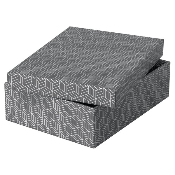 Set de 3 boîtes de rangement & cadeau 265 x360x100 mm  gris esselte