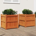 vidaXL Jardinières 2 Pièces cire marron bois de pin massif