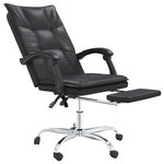 Chaise fauteuil siège pivotante de inclinable de bureau informatique étude similicuir noir 02_0024266