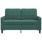 vidaXL Canapé à 2 places Vert foncé 120 cm Velours