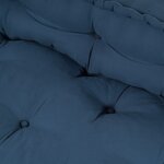 Coussins de canapé en palette avec un dos en tissu bleu