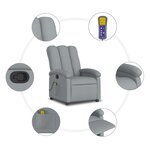 vidaXL Fauteuil de massage inclinable Gris clair Tissu