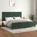 vidaXL Cadre de lit sans matelas vert foncé 200x200 cm velours