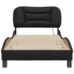 vidaXL Cadre de lit avec LED sans matelas noir 90x190 cm