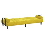 vidaXL Canapé-lit avec accoudoirs jaune velours