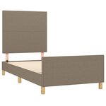 vidaXL Cadre de lit avec tête de lit Taupe 90x200 cm Tissu
