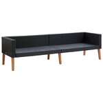 vidaXL Salon de jardin 4 Pièces avec coussins Résine tressée Noir