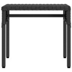 vidaXL Chaises longues lot de 2 avec auvents et table noir poly rotin