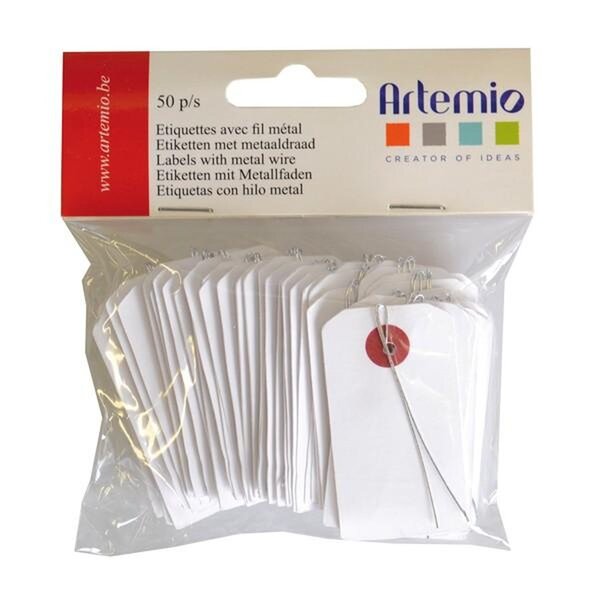 100 mini étiquettes blanches avec fil métallique 3 x 5 5 cm