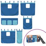 vidaXL Lit mezzanine enfants et rideaux bleu 90x200cm bois pin massif