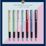 Waterman graduate allure stylo plume   laque bleue satinée  plume fine  cartouche encre bleu  coffret cadeau