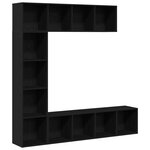 vidaXL Étagères 3 Pièces Chêne Noir 36x30x143 cm Bois d'ingénierie